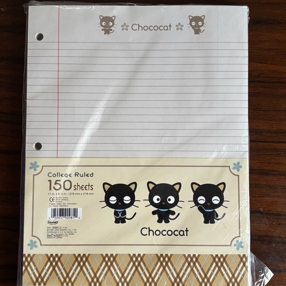 Vintage Sanrio Chococat Loose Leaf Notebook Paper NIP 2000 Rare HTF Y2K - Picture 1 of 2